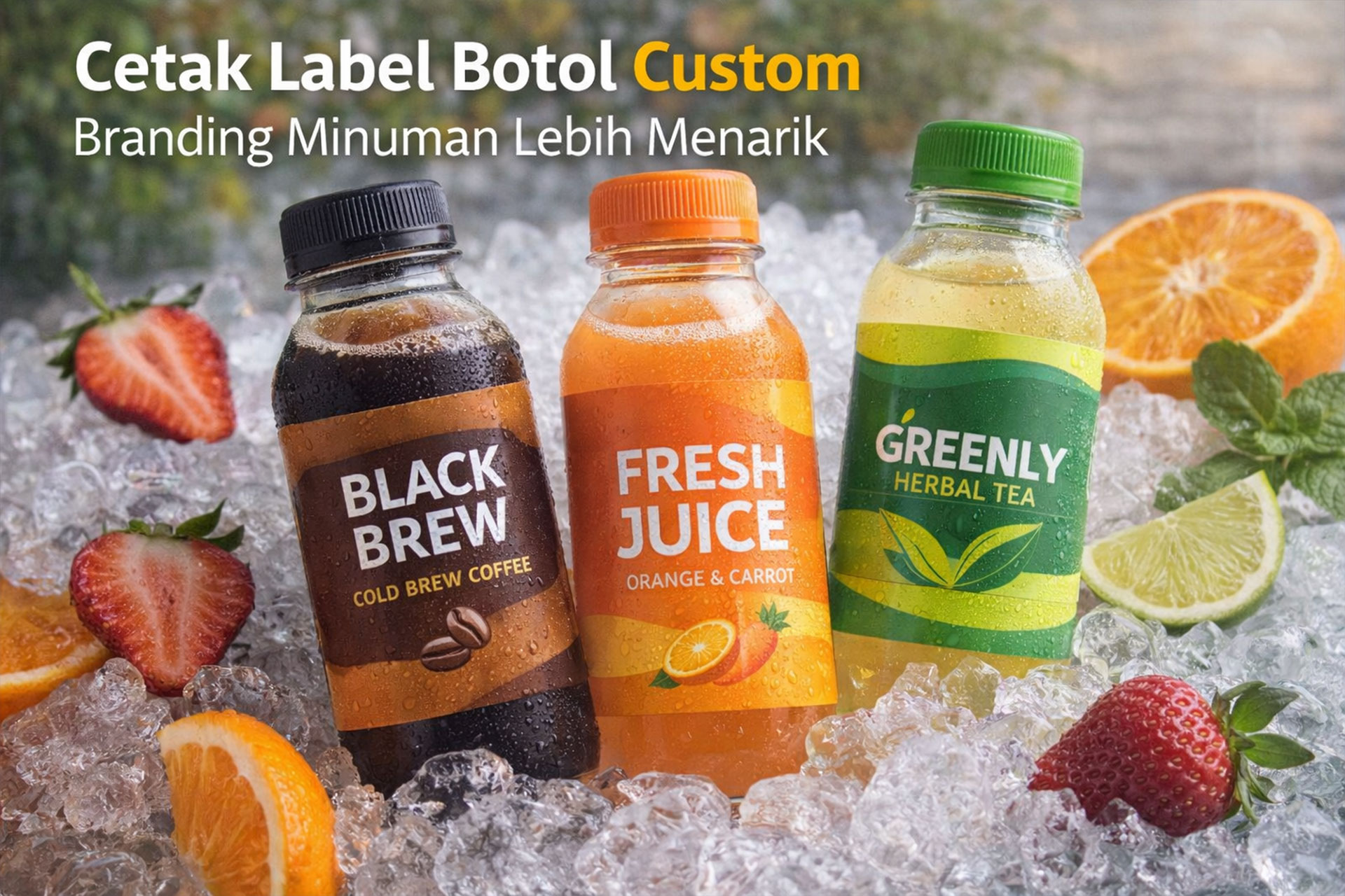 Cetak Label Botol Custom – Branding Minuman Lebih Menarik - Alter Printing
